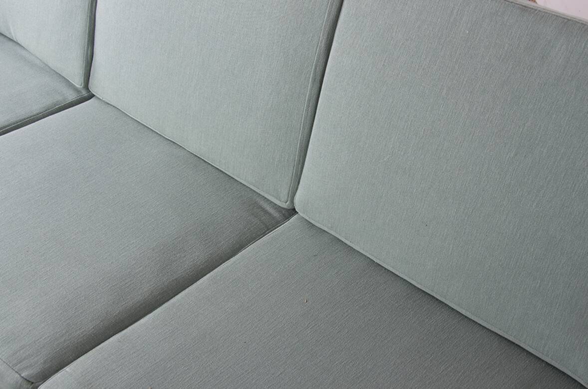 Danish 3-seater sofa in teak and new fabric, Senator model Ole Wanscher, France & Son.