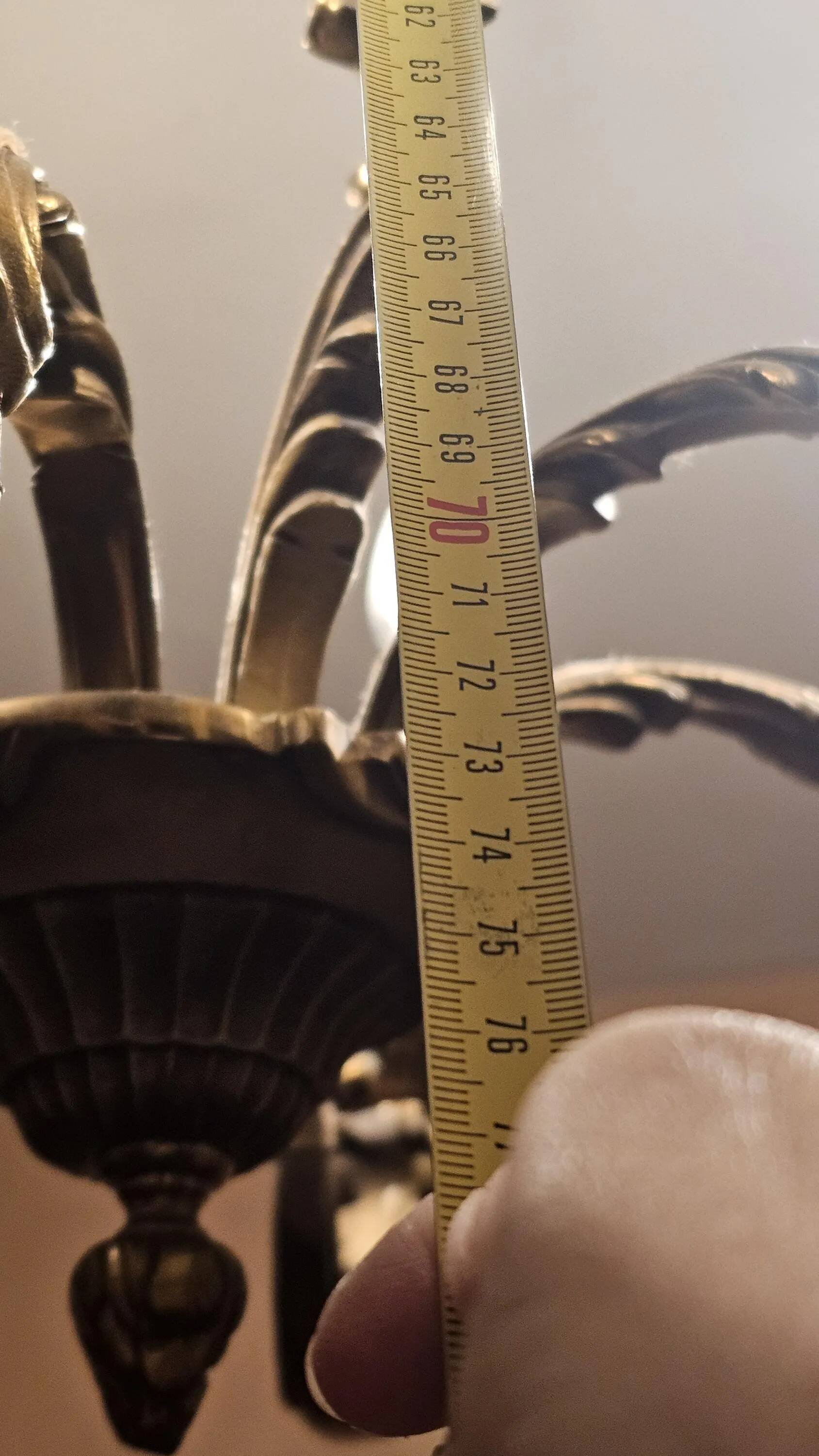 Lustre décoratif à 6 bras en métal patiné