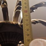 Lustre décoratif à 6 bras en métal patiné