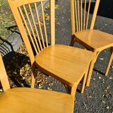 Series of 4 vintage chairs bistro Baumann 87
