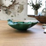 Green ceramic leaf cup