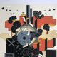 Alain le yaouanc, the fire, 1978. original lithograph signed in pencil.