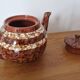 Brown ceramic teapot Sarreguemines model Mary Digoin
