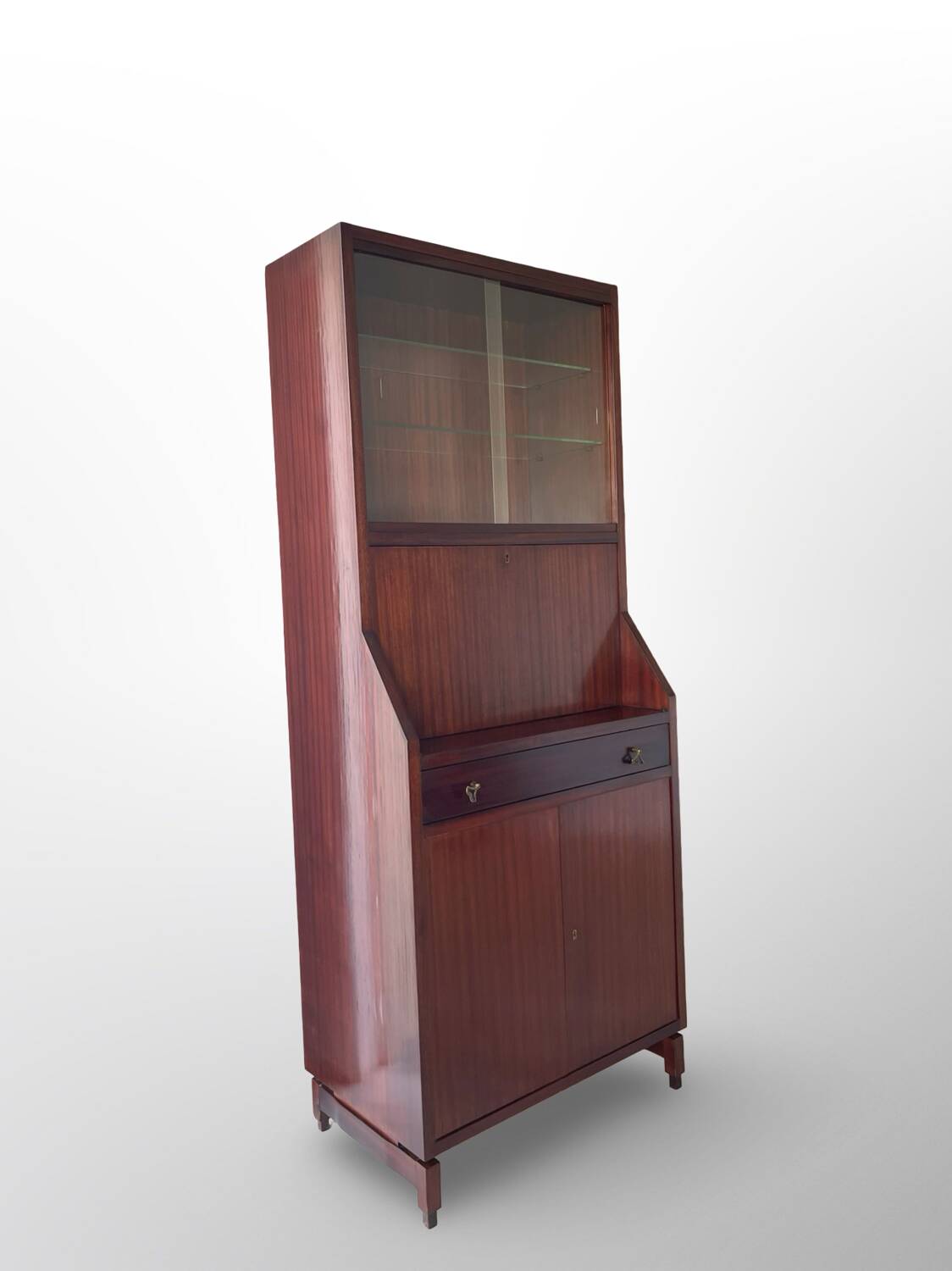 Buffet/crédence italienne en bois et acajou plaqué, années 1960.