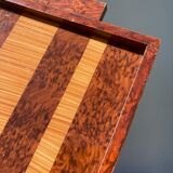 Rectangular art deco tray in lacquered wood