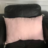 Rectangular cushion in old pink linen