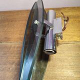 Vintage wall light in bluish glass