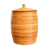 Cylindrical wicker basket, Italy 70's