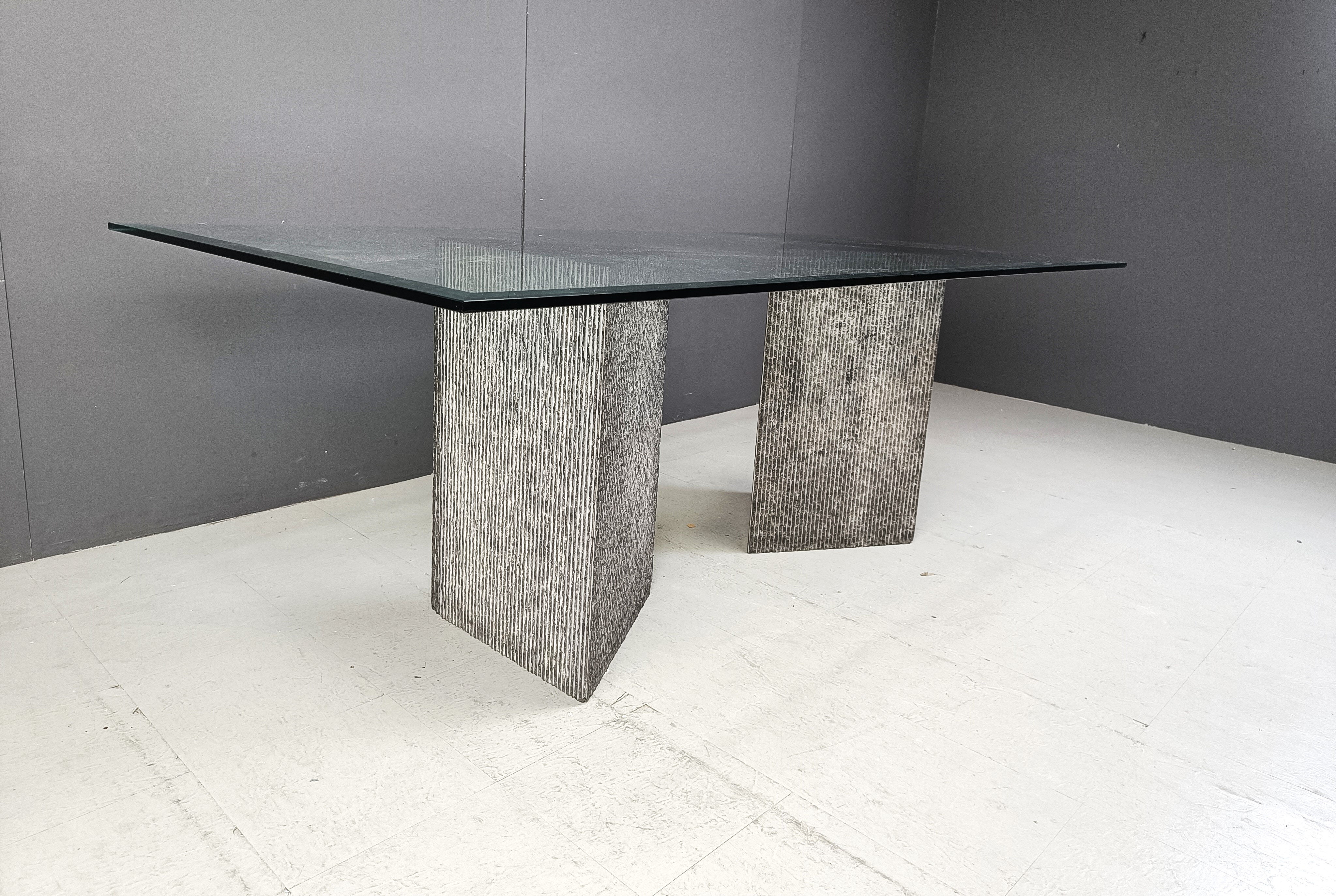 Vintage brutalist dining table, 1970s