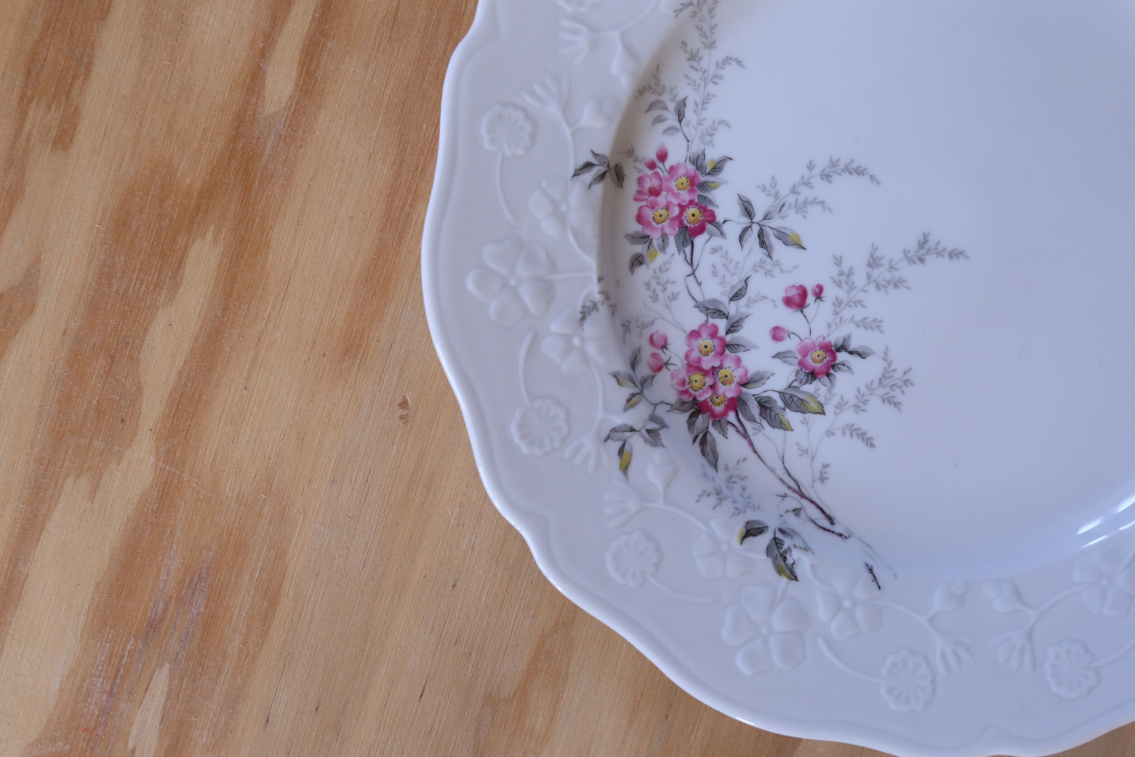 5 vintage plates in Sologne porcelain