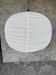 Large round flat Japanese-style suspension in rattan and natural linen (Labu) H57 D80