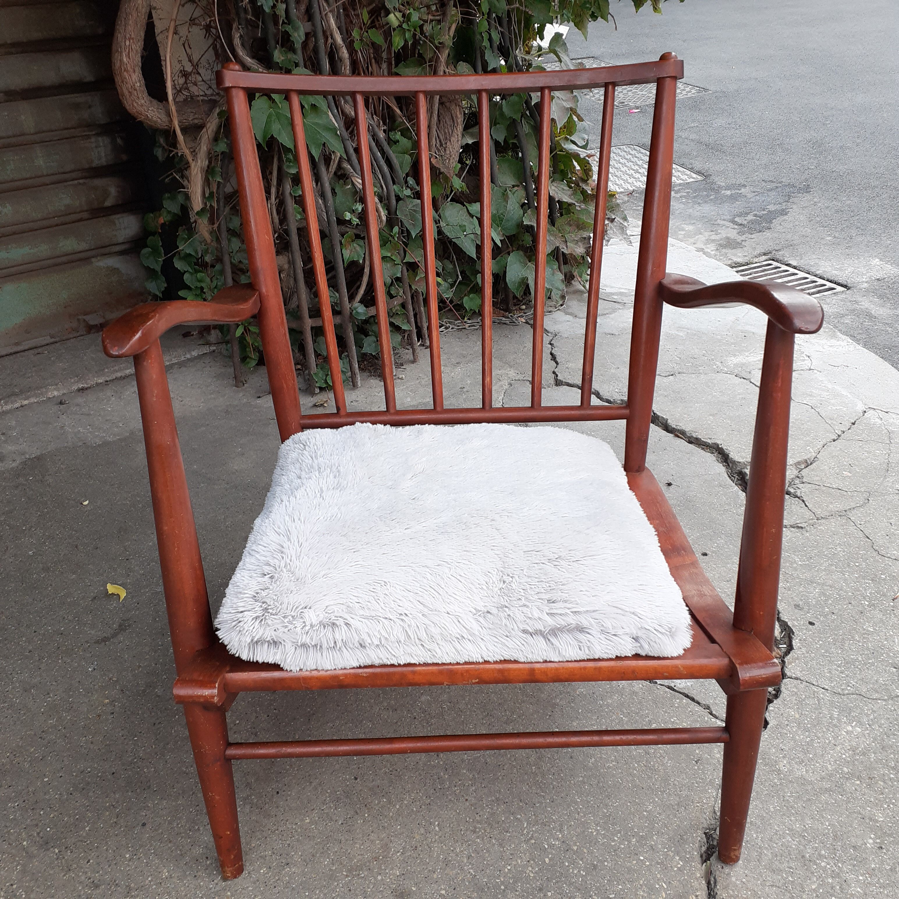 Scandinavian wooden armchair