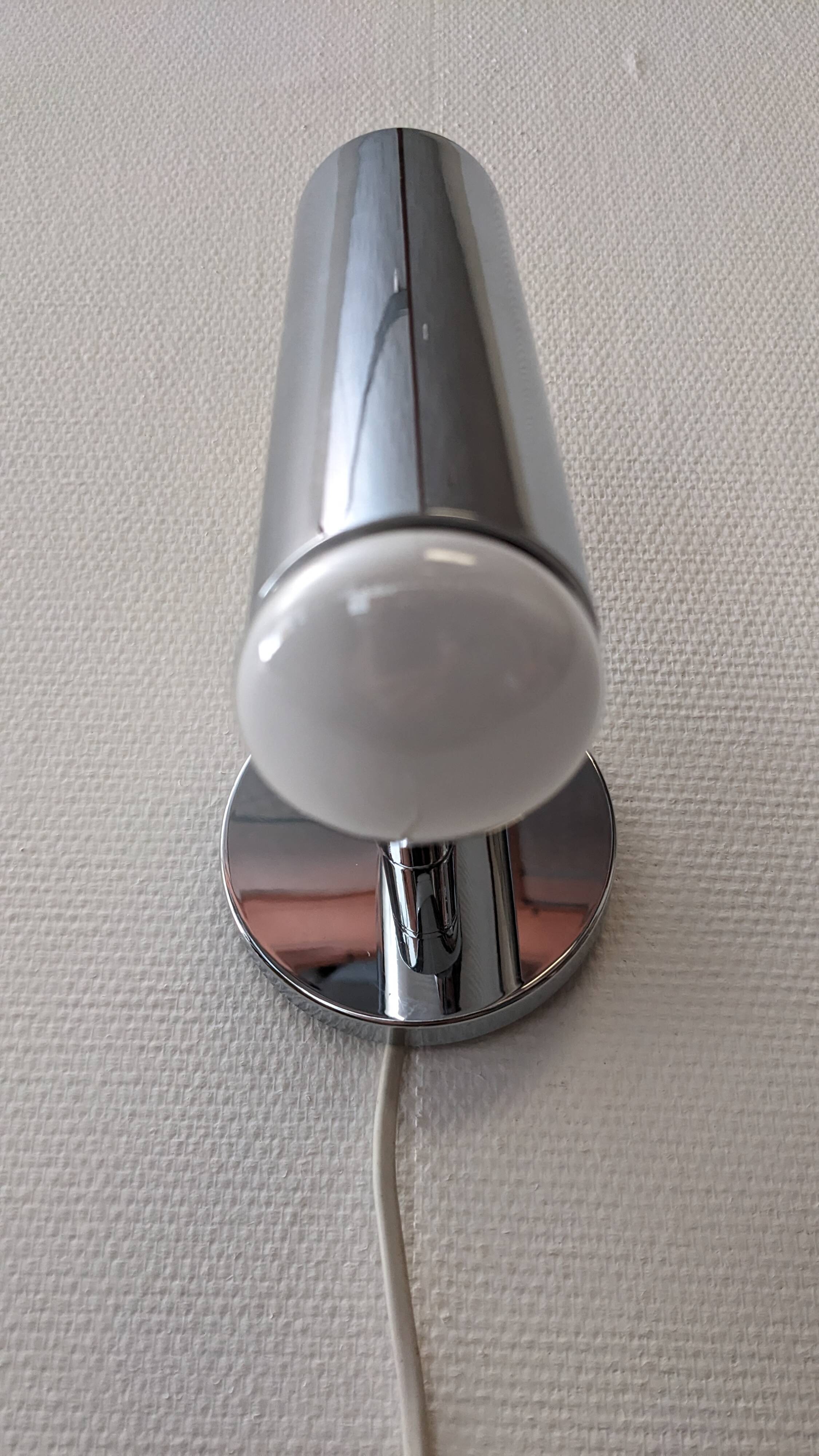 Modernist chrome metal spotlight from the 60s/70s