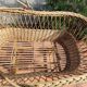 Vintage rattan Alsatian doll cradle bassinet