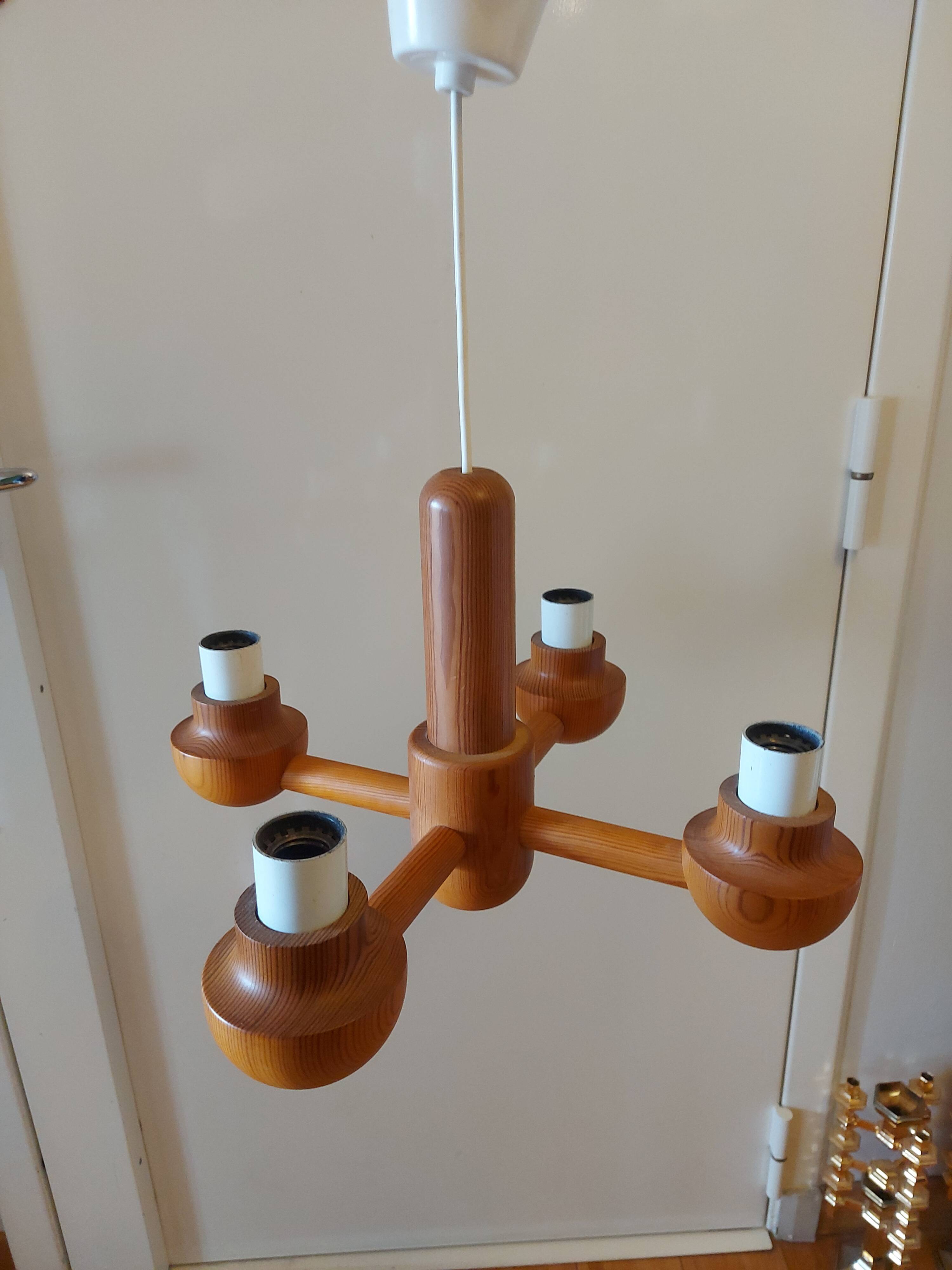 Vintage Ikea pine chandelier
