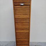 1950s oak filing cabinet with sliding curtains