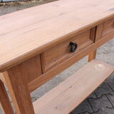 Console 2 drawers in aged tinted pine