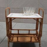 Vintage bamboo and rattan bar service