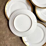 6 dessert plates in gilded Paris porcelain with "VD" monogram