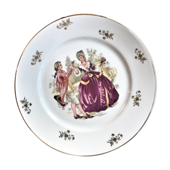 Porcelain plate of limoges scene galante