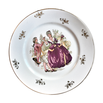 Assiette porcelaine de limoges scène galante