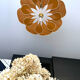 Suspension florale lin et rotin