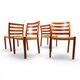 Niels Otto Møller Model 408, Set of 4 Teak Papercord Dining Chairs for J.L.