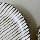 Set of 6 flat ceramic plates, free form, 50s