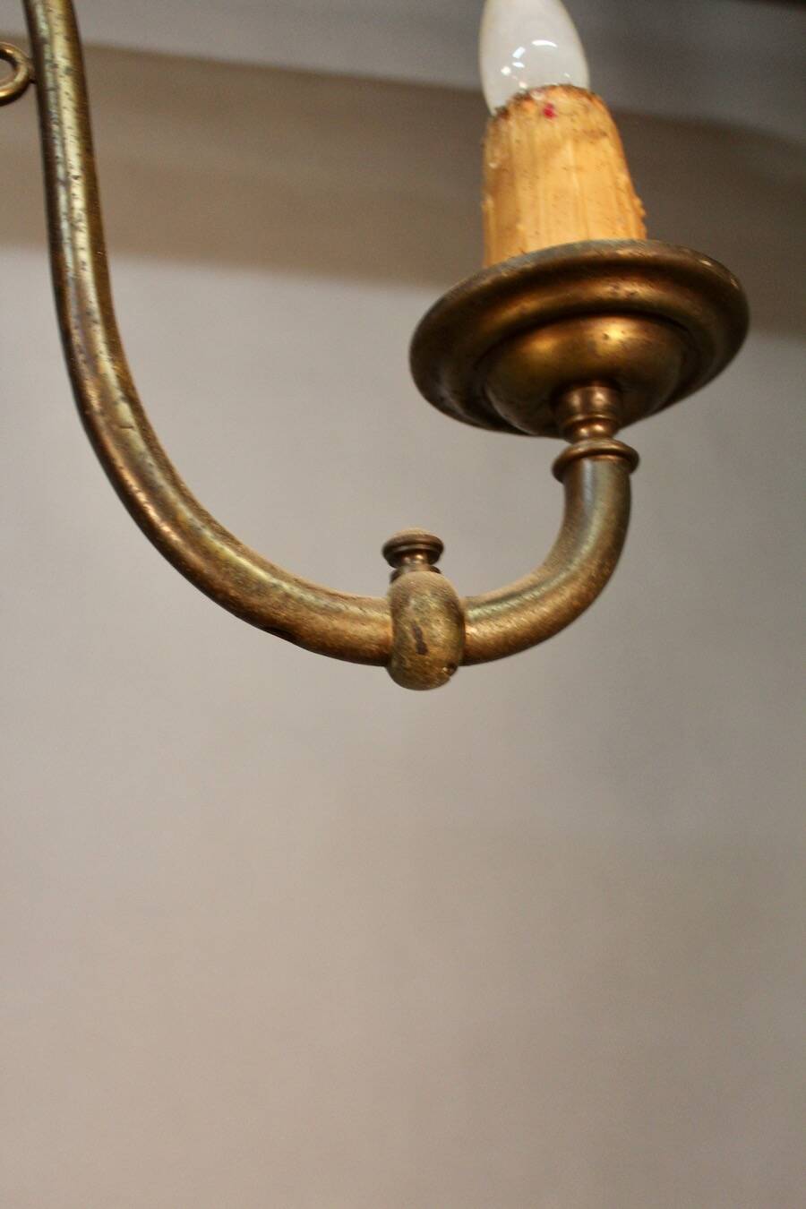 19th Century Dutch Bronze Chandelier with 5 Light Arms