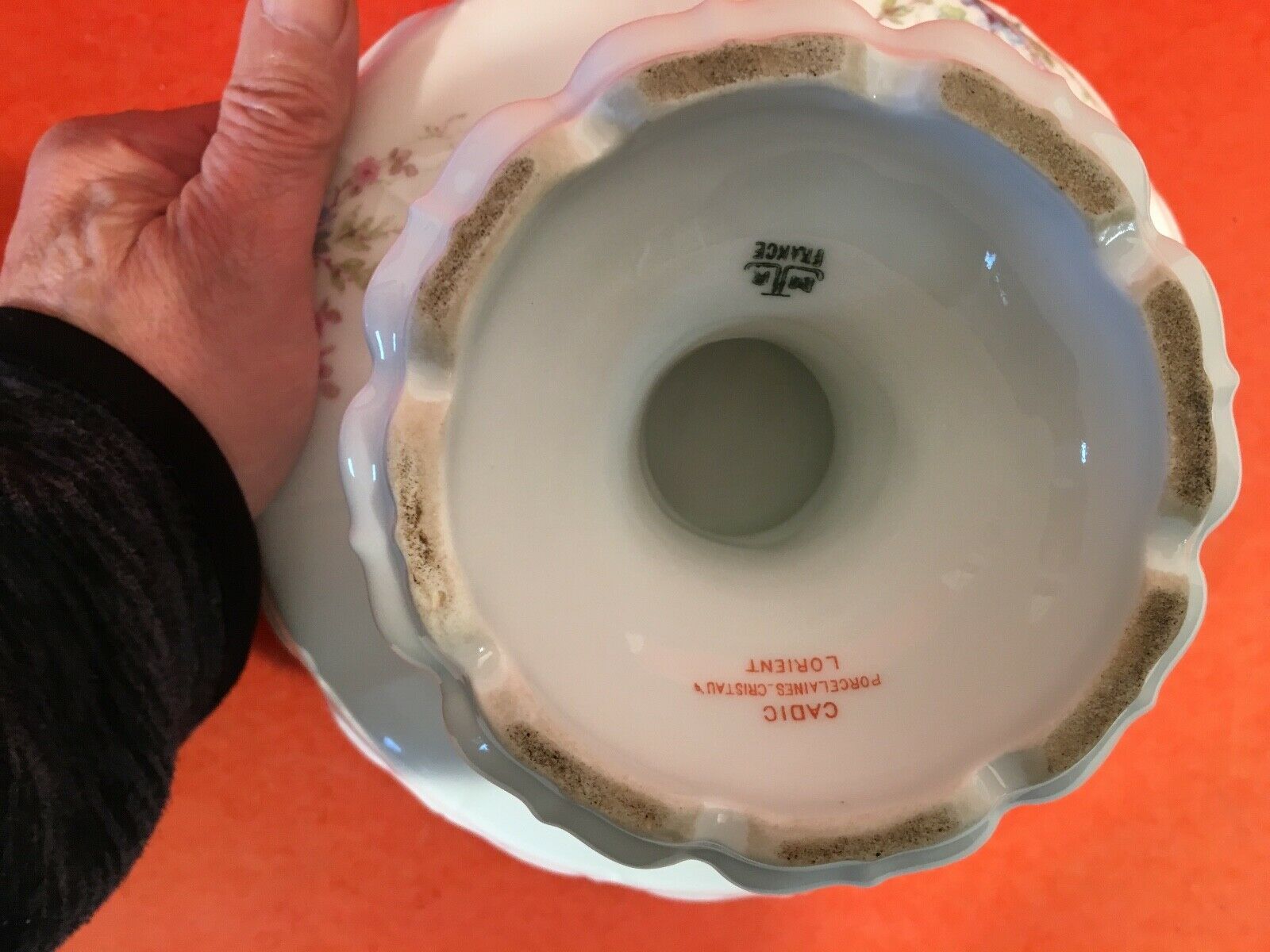 Lot de 3 pièces de forme en porcelaine Compotiers