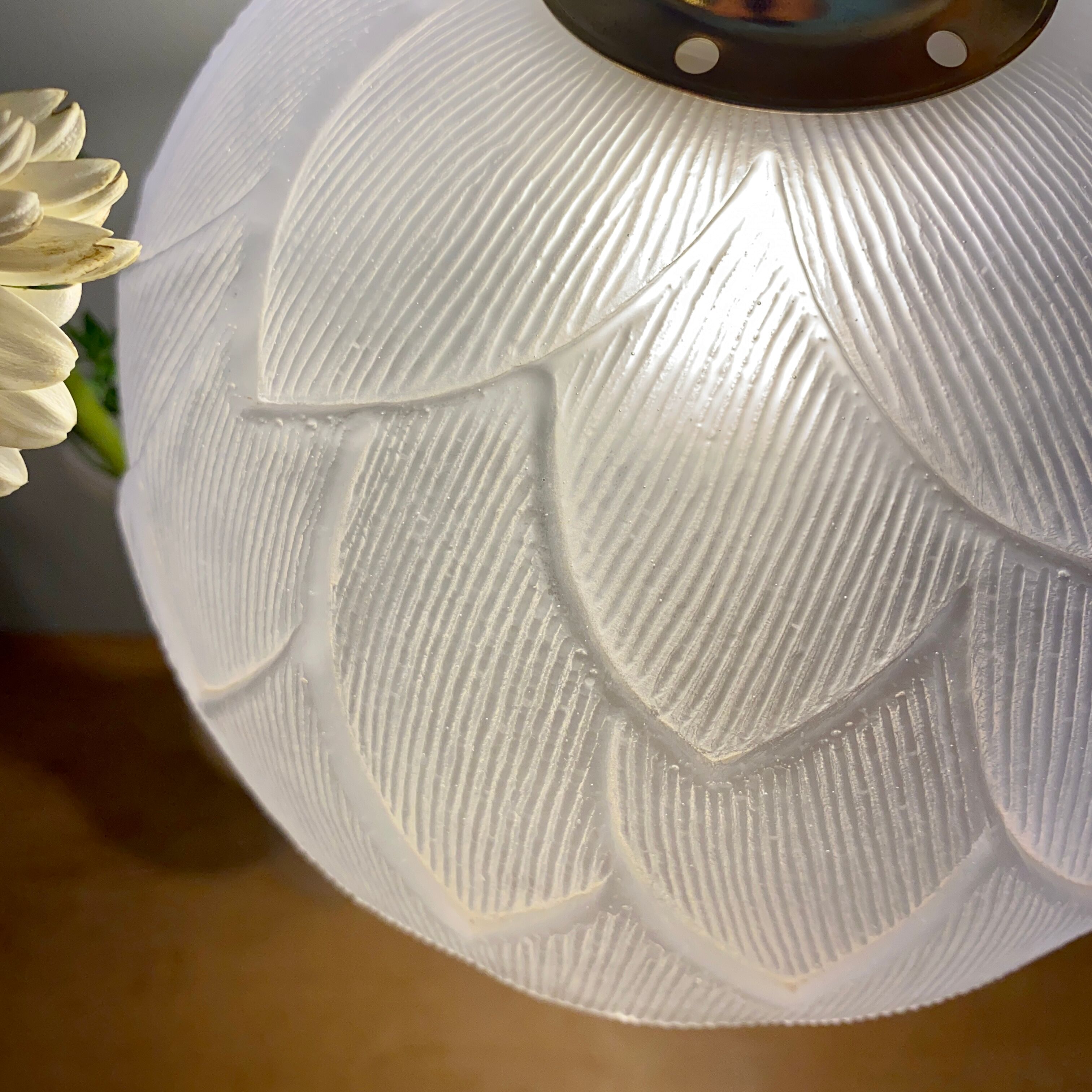 Vintage frosted glass lampshade pendant lamp