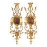 Pair of carved and gilded wood appliques, italian work