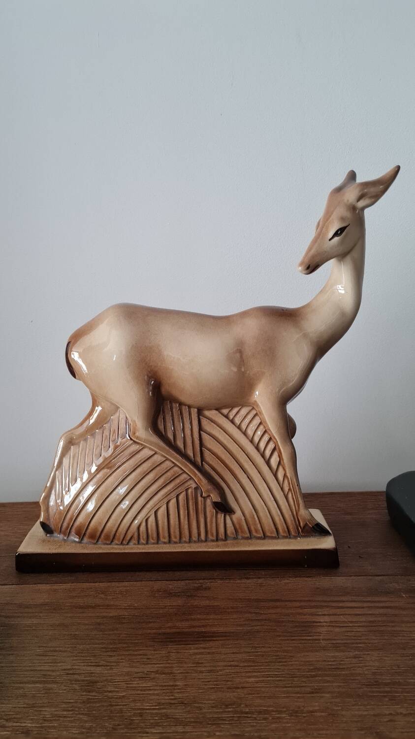 Art Deco ceramic doe