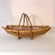 Vintage bamboo rattan wicker basket 1960s country chic