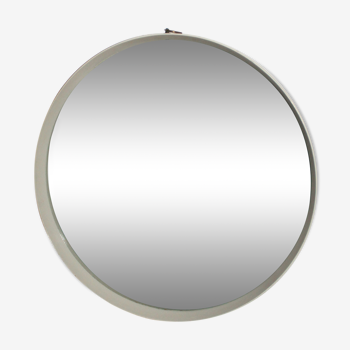 Miroir rond vintage 60's 75cm en bois