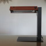 Minimalist teak and metal desk lamp, germany 2000s