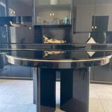 Table prestige extensible laqué noir et doré