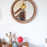 Mid Century Round Ceramic/Earthenware Designer Mirror