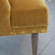 Yellow velvet padded toad armchair