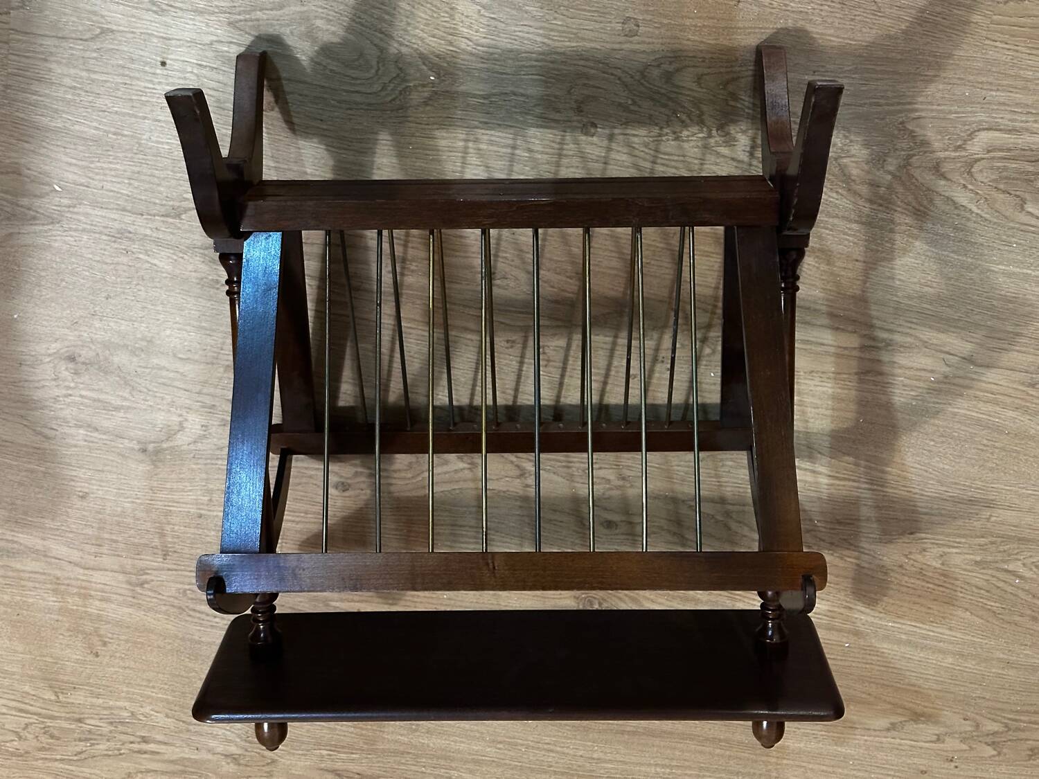 Vintage wooden magazine rack - 1950s-1960s