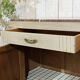 Art Deco sideboard in walnut, oak and marble top.