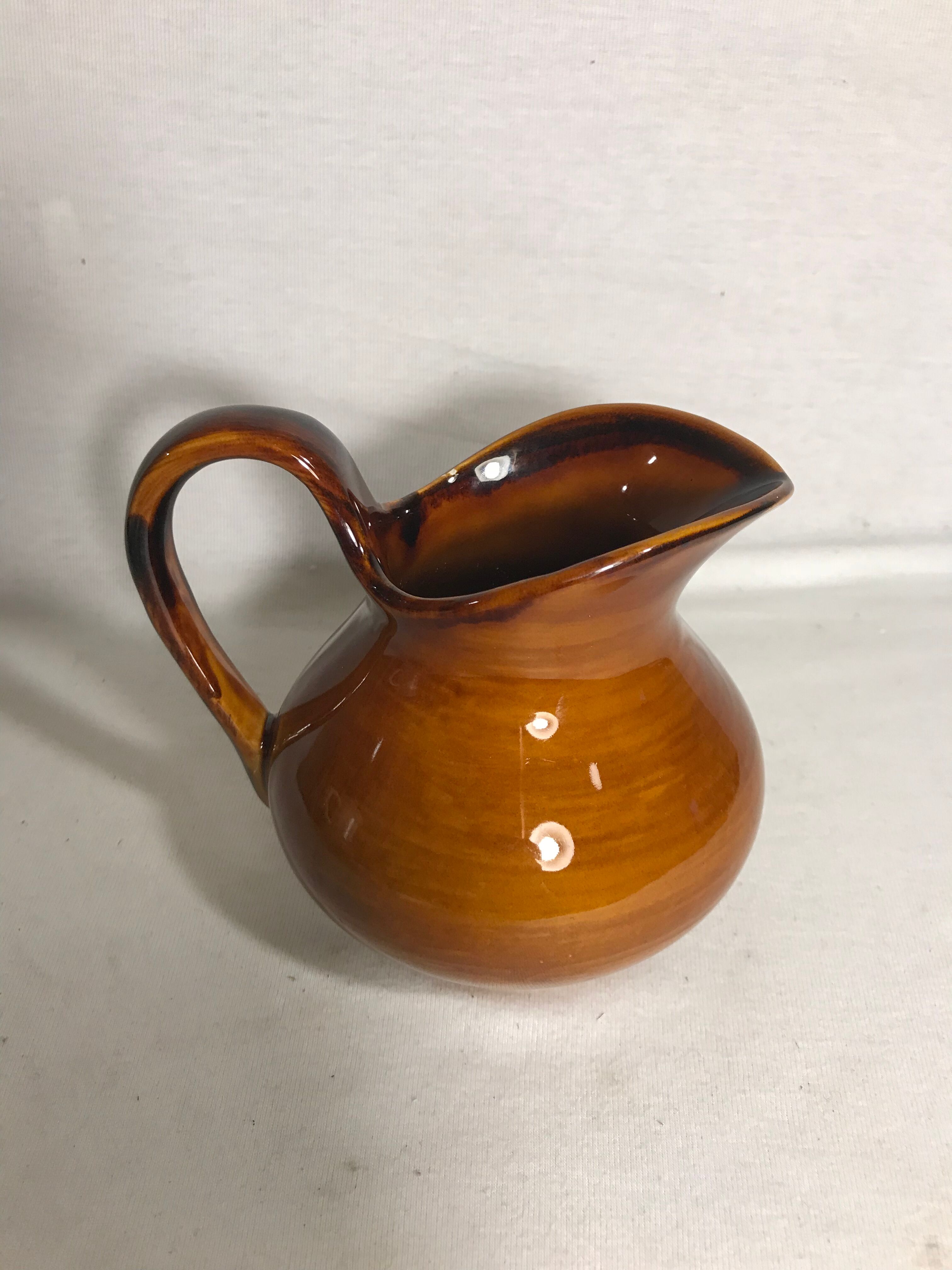 Former pitcher st clement france 5022 brown earthenware stamped vintage