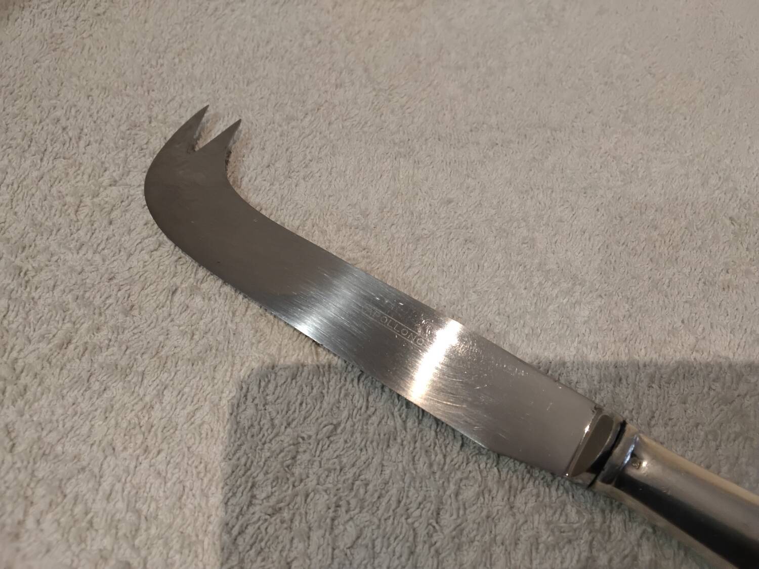 Art Deco silver-plated metal cheese knife by silversmith Apollo