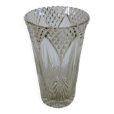 Crystal vase with art deco patterns, 1950