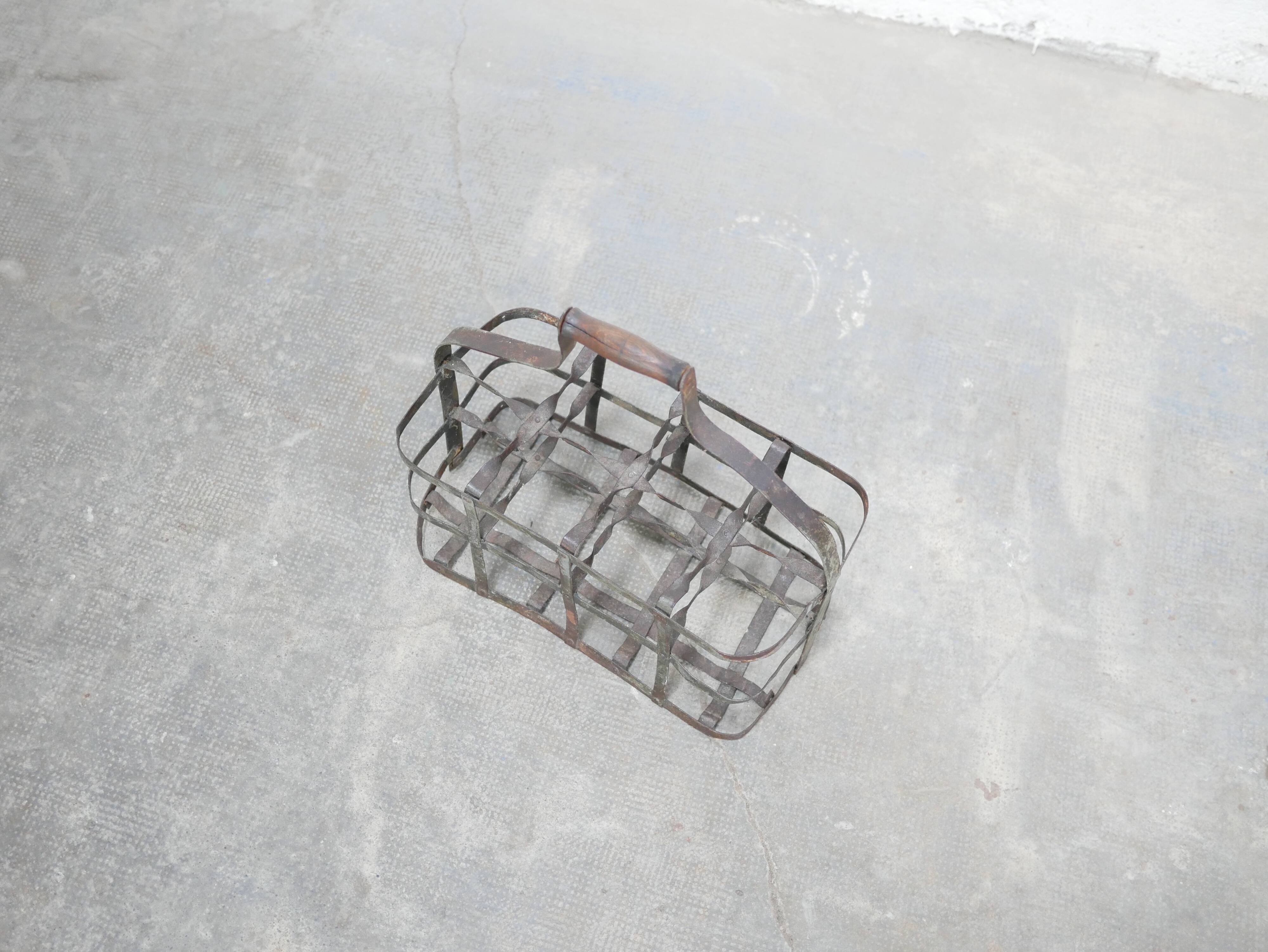 Vintage metal bottle rack