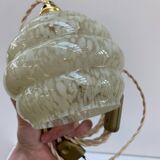 Lampe baladeuse en verre de Clichy jaune pâle