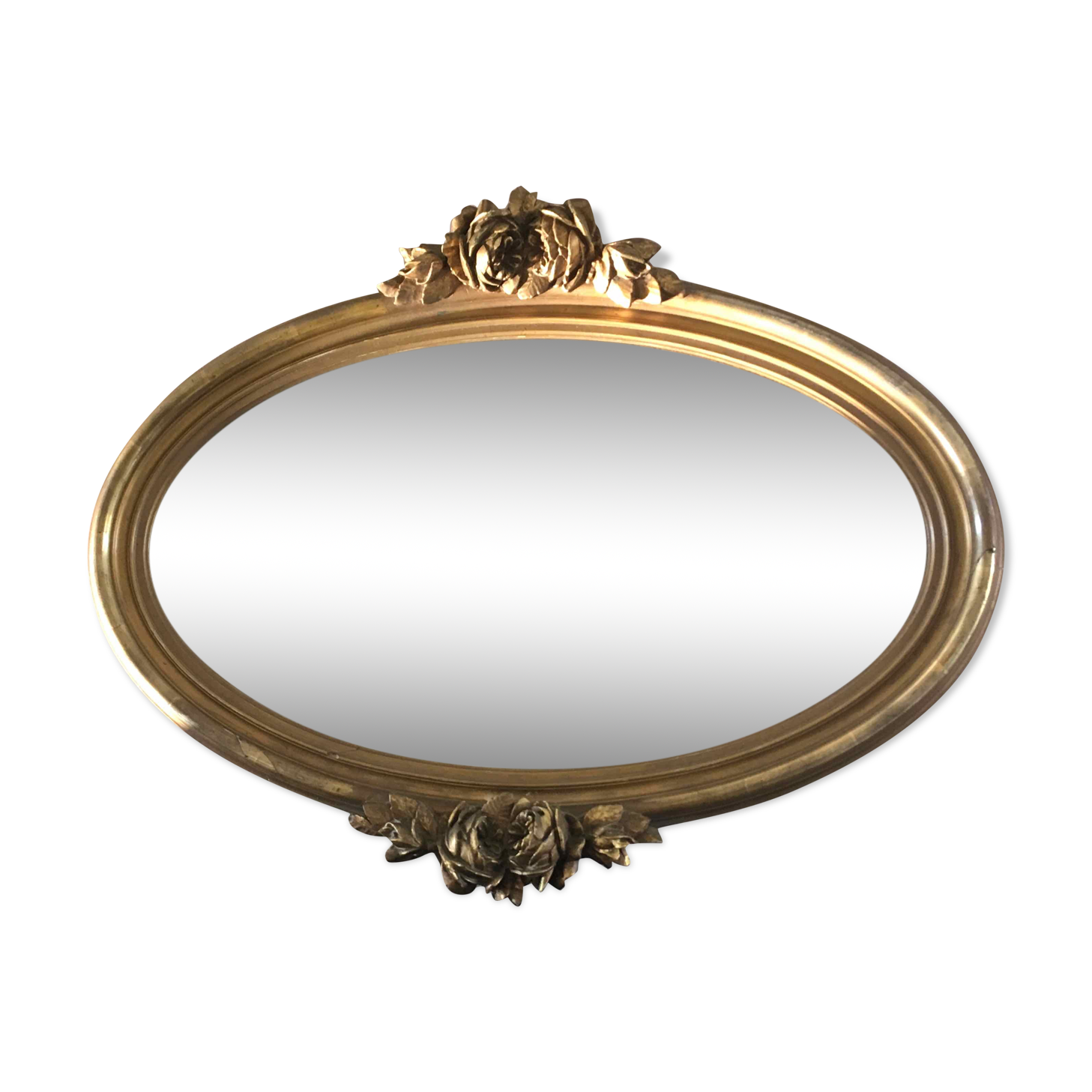 Oval mirror 30s gilded wood 80x62cm