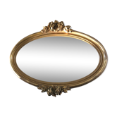 Miroir ovale années 30 bois doré 80x62cm