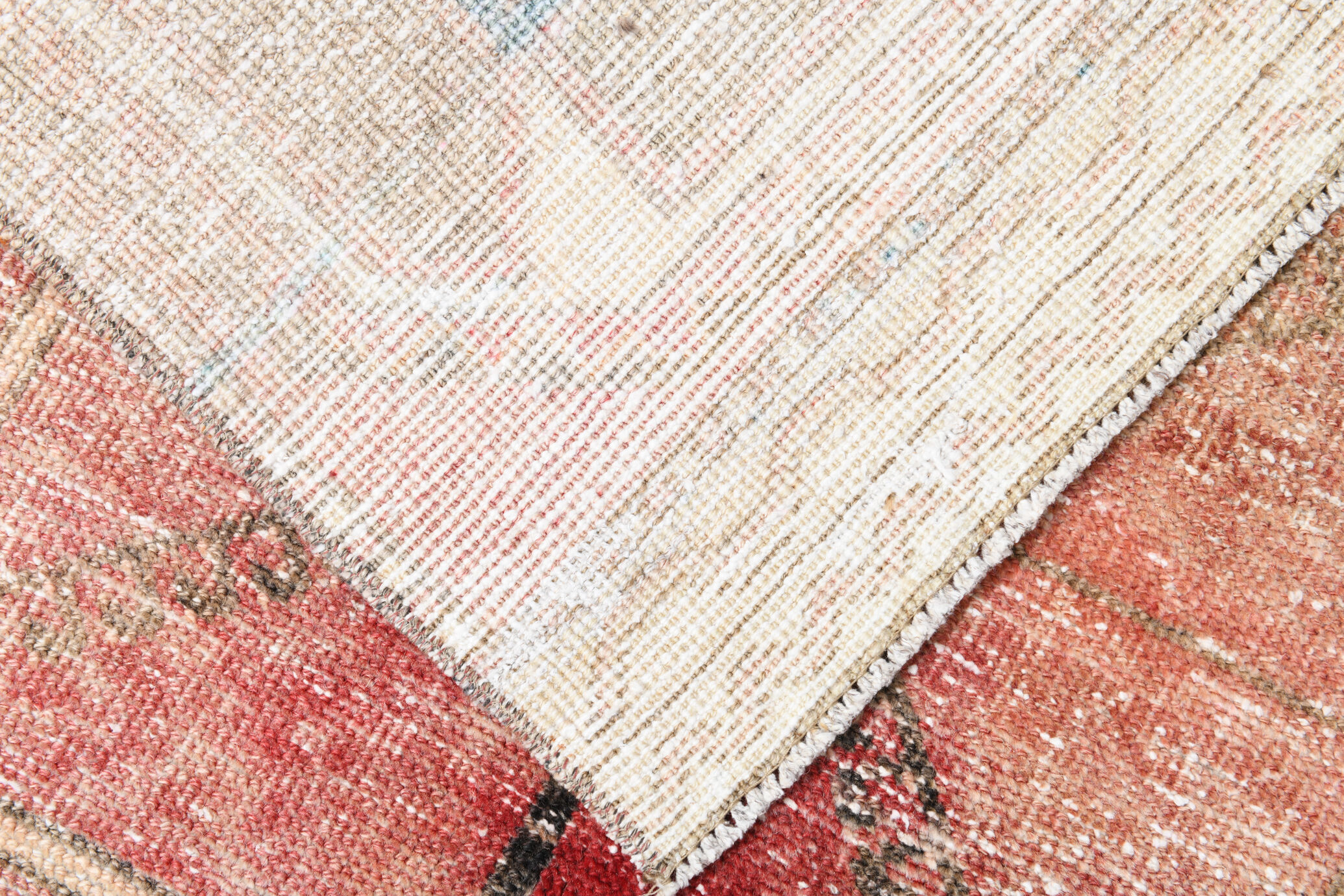 Brown red turkish runner rug, 90x336 cm