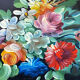 Wooden platter, hand-painted decoration